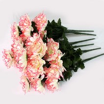 조아트 조화 성묘꽃 12대 국화 부쉬 6p, 크림핑크