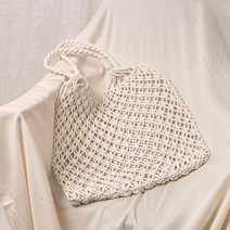 더시럽 코튼 스트로우 에코백