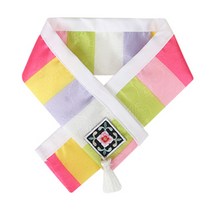 이츠독 색동자수 한복 케이프 XL, 핑크, 1개