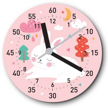 퍼니즈 원형 벽시계 28cm, 잠자는토끼