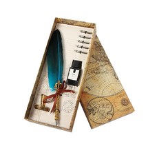 TREE 깃털 만년필 세트, 0.5mm, 스카이