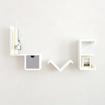 큐빅스 미니 선반 LOVE + 서랍함 GR, 화이트