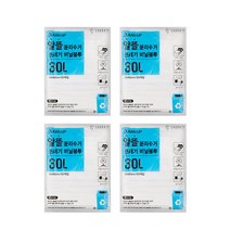 샤바스 클린업 알뜰 분리수거 쓰레기 비닐봉투 50p, 30L, 4개