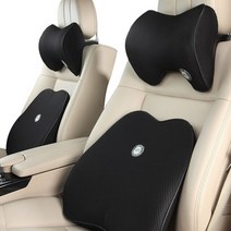 뉴에그 CarStory 고밀도 메모리코튼 차량용쿠션 세트, 블랙, 1개