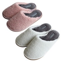 라벨라코 뽀글이 실내화 세트 크림 240mm + 핑크 240mm, 혼합 색상