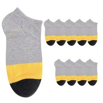 두발로 남성용 배색1스니커즈 양말 10켤레