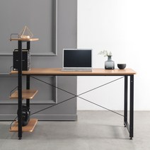 소프시스 위더스 랙 컴퓨터책상 1460, 티크   블랙