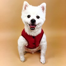 세븐펫 강아지옷 깔깔이 패딩조끼, 크랜베리