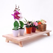 미르와나무 레드파인 원목 화분진열대 다육이선반 750 x 240 x 80 mm, 1단