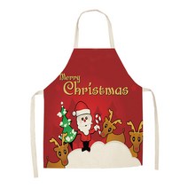 알럽홈 크리스마스 리넨 앞치마 L, 레드지팡이산타, 1개