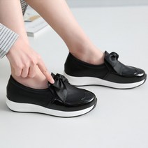 벨레페 여성용 빈티 리본 포인트 슬립온