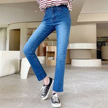 오키진 여성용 썬데이 일자 스판 청바지