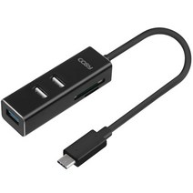코시 샤인 타입C OTG 허브 멀티 카드리더 콤보, CR3446C, 블랙