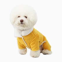 이츠독 투톤 슈퍼 보아 강아지 방한복 올인원, 옐로우