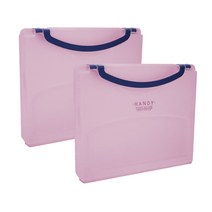 핸디 화일 케이스 5cm, 분홍, 2개