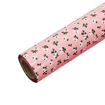 포포팬시 미니플라워 비닐 증착롤 포장지 중 37.5cm x 20m, 핑크, 1개