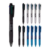 아이비스 실키 4색 볼펜 SP01508, 랜덤발송, 12개