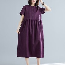 유니제이 쿨 린넨 루즈핏 버튼 디테일 원피스 WOVE9970