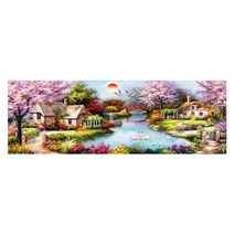 케이엠엘리 3D 호숫가 해돋이 정원 보석십자수 110 x 50 cm, 혼합색상, 1개