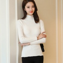 세컨핑크 여성용 제시카 골지 목폴라 니트