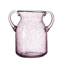 기포 문양 손잡이 유리 화병, 퍼플