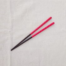 아이하시 수제옻칠 파스텔 젓가락 성인용, 레드, 1개
