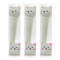 투영 말랑말랑 스퀴시 중성펜, 그레이캣, 3개