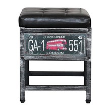 21세기트랜드 레트로 수납스툴 단의자, 실버