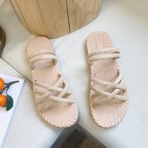 더플로우 오동통 스트랩 새끼줄 아웃솔 포인트 샌들 슬리퍼