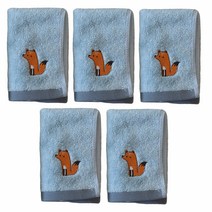 세맘스 모달 자수 수건, 여우(블루), 5개