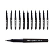 아트라인 롤러펜 0.2mm ERG-4200, 검정, 12개