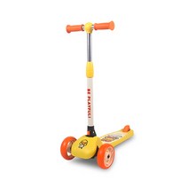 파파스토이 비덕 캐릭터 접이식 LED 바퀴 킥보드 2020년, 옐로우