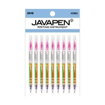 자바펜 네온3겔 3색 볼펜 0.5mm, 주황, 연두, 보라, 9개