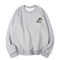 벤힛 캣독 자수 세미 오버핏 특양면 맨투맨