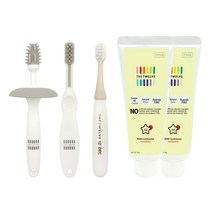 더트웰브 Step 1 베이비 칫솔 3종 + 무불소 치약 80g x 2p 세트, 1세트