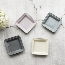 프렐류드 크리미 정사각접시, 1세트, 접시 인디핑크 + 아이보리 + 그레이 + 차콜, 인디핑크 + 아이보리 + 그레이 + 차콜