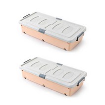 마이닝 언더베드 플라스틱 리빙박스 80L, 핑크, 2개