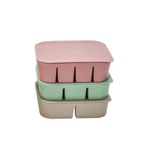 블루마마 실리콘 이유식큐브 3종 세트, 민트, 핑크, 베이지
