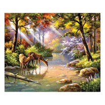 3D 보석십자수 50 x 40 cm, 삶의 쉼터, 1세트