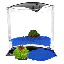 아쿠아테라 마리모 앤 베타큐브 어항 바이오샌드 세트, 어항(블랙델타), 샌드(파랑색)