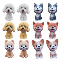블럭마트 차량용 강아지 흔들인형 2p, 랜덤발송
