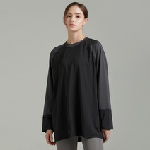 에이치머스 여성용 팔라우소매 오버핏 긴팔티 래쉬가드, 혼합색상