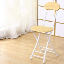 가팡 철제 등받이 접이식 의자, 우드 5818