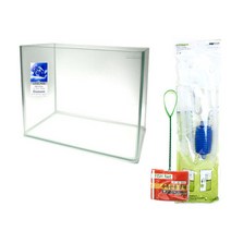 리글라스 전면곡 어항 R-350 + 리컴싸이펀 + 뜰채 10.16cm, 혼합색상