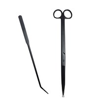 수초용 프리미엄 블랙 핀셋 + 가위 세트, 1세트