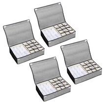 블럭마트 다기능 속옷 양말 정리함 13칸 차콜, 4개