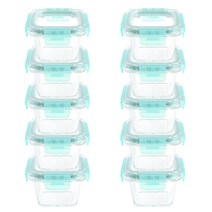 릴팡 이유식 유리 밀폐용기 사각, 혼합색상, 10개