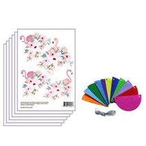 진심디자인 인테리어 포인트 스티커 6p + 무지개 가랜드 랜덤발송 11p, 후라밍고