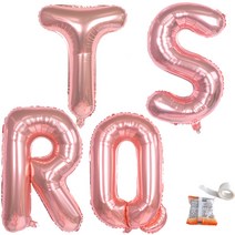 파티쇼 알파벳 은박 풍선 중형 Q + R + S + T + 글루닷 100p 세트, 로즈골드, 1세트