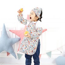 코니아일랜드 아동용 방수 앞치마 + 토시 2p + 두건 세트